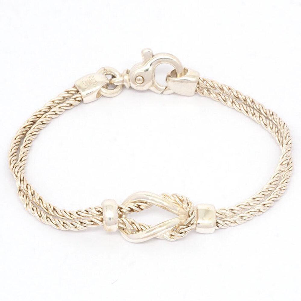 Tiffany Square Knot Rope Chain Silver